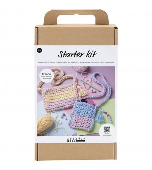 Kit Starter pentru croșetat, genți, culori asortate - Lucru manual pentru adulți