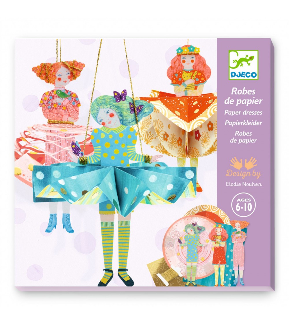 Atelier creativ Rochii din hartie, Djeco - Seturi cu hârtie și quilling