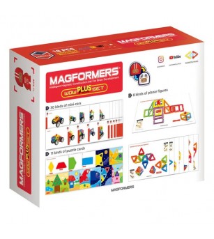 Set magnetic de construit- Magformers Wow Plus, 18 piese - Jocuri construcție Set magnetic de construit- Magformers Wow Plus, 18 piese - Jocuri construcție