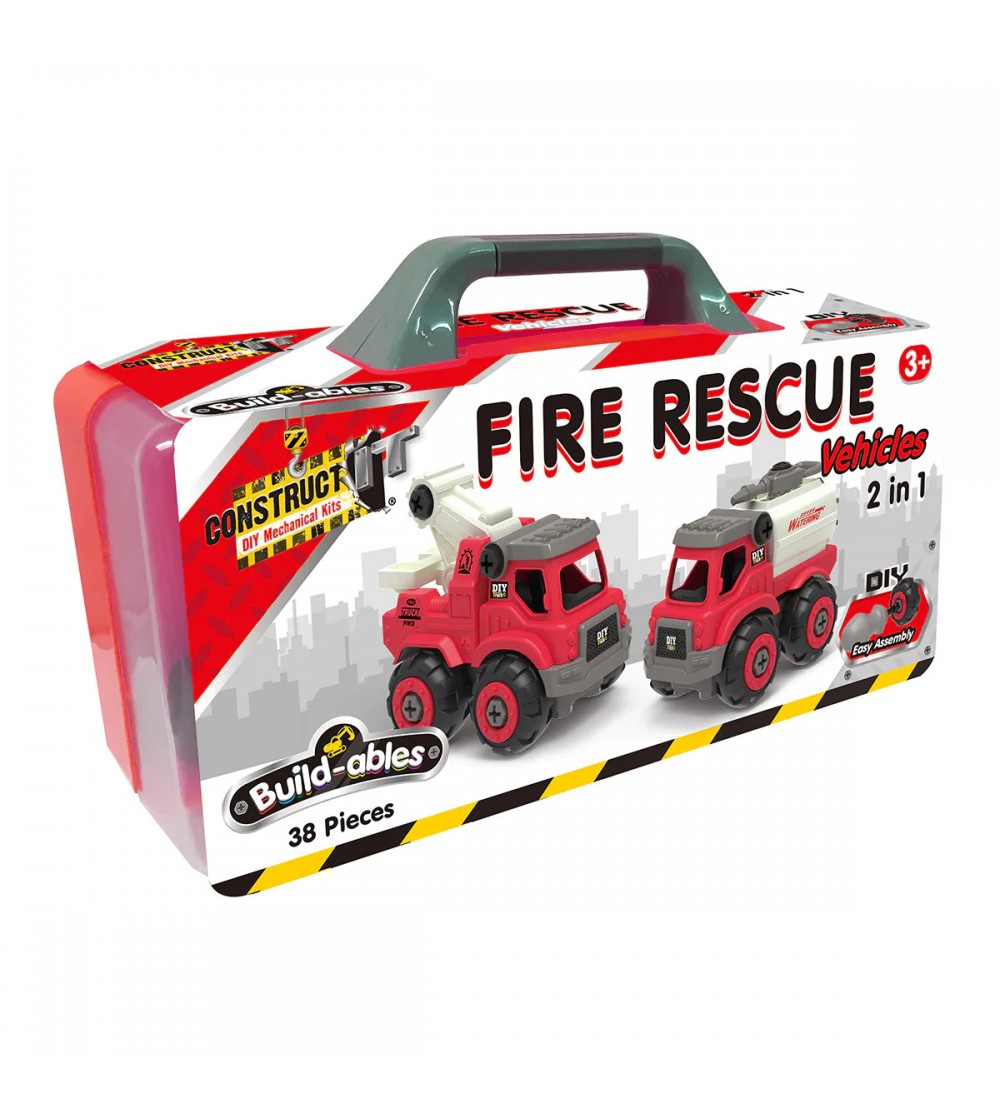 Kit STEM de construit Masini de interventie 2 in 1 - Jocuri construcție