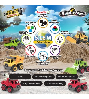 Kit STEM de construit Masini de interventie 2 in 1 - Jocuri construcție