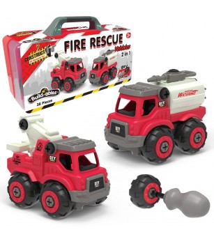 Kit STEM de construit Masini de interventie 2 in 1 - Jocuri construcție