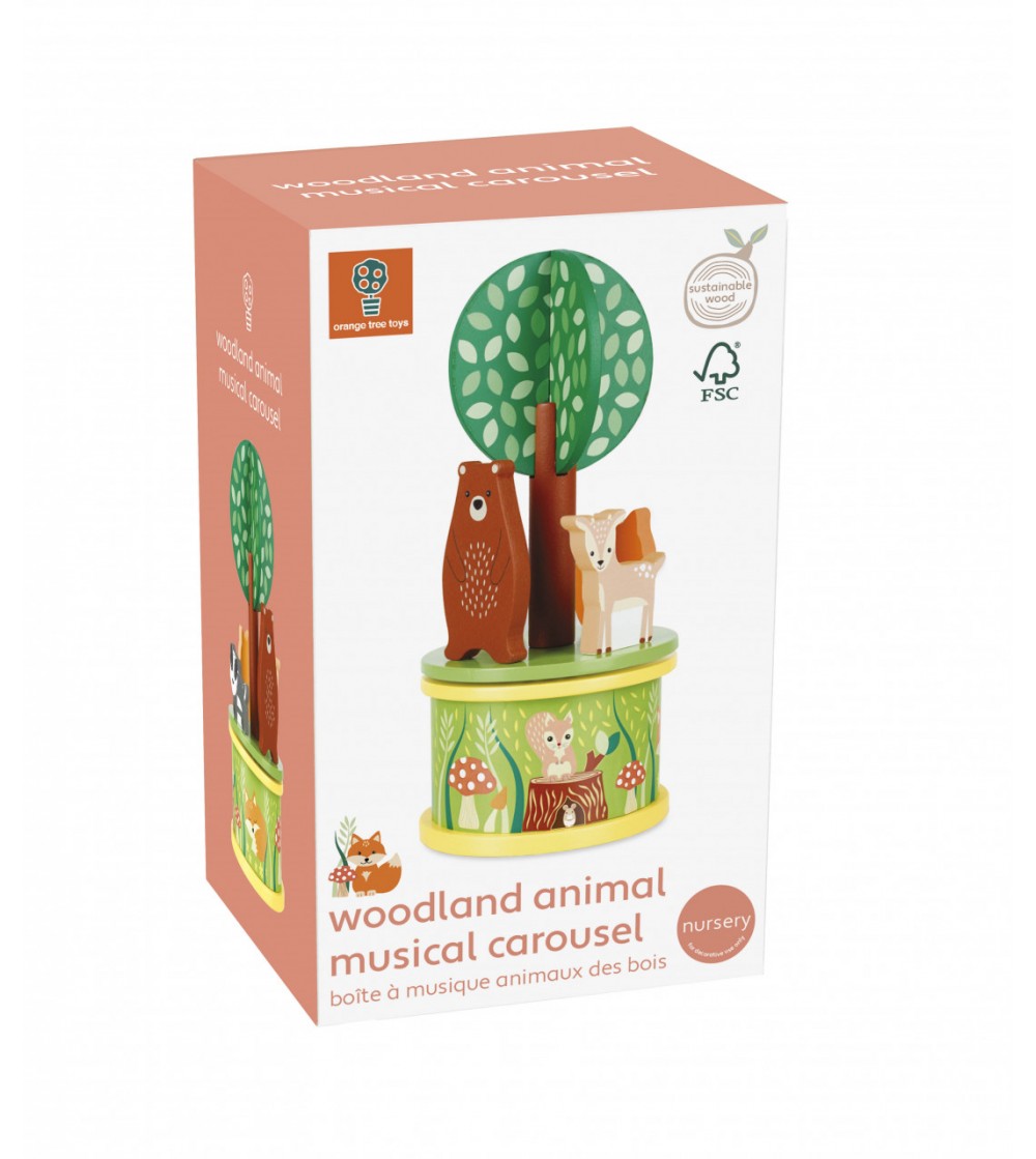Carusel muzical cu animale de padure, Orange Tree Toys - Jucării bebeluși