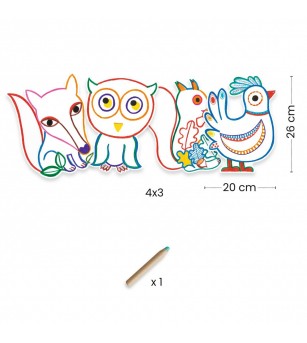 Joc de desenat Prieteni din padure, Djeco - Seturi de pictura și desenat