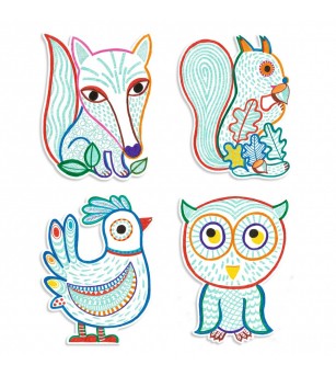 Joc de desenat Prieteni din padure, Djeco - Seturi de pictura și desenat