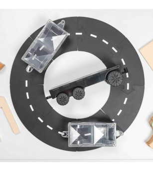 Set Connetix 50 piese magnetice de construcție, Rainbow Transport Pack - Jucarii magnetice