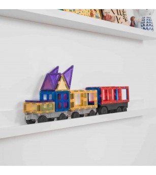 Set Connetix 50 piese magnetice de construcție, Rainbow Transport Pack - Jucarii magnetice