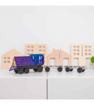 Set Connetix 50 piese magnetice de construcție, Rainbow Transport Pack - Jucarii magnetice