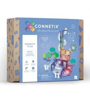 Set Connetix 80 piese magnetice de construcție, Pastel Ball Run Expansion Pack - Jucarii magnetice