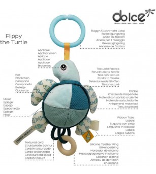 Jucărie senzorială bebeluși Dolce - Țestoasa Flippy - Jucării bebeluși