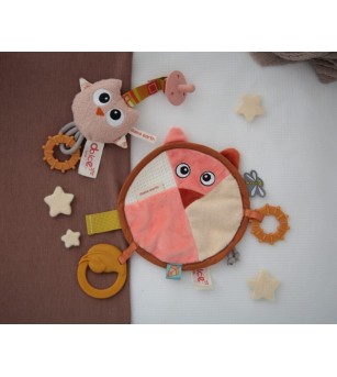 Set jucărie doudou și lanț suzetă pentru bebeluși Dolce - Fiona și Ollie - Jucării bebeluși