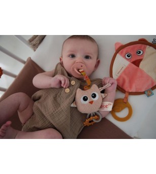 Set jucărie doudou și lanț suzetă pentru bebeluși Dolce - Fiona și Ollie - Jucării bebeluși