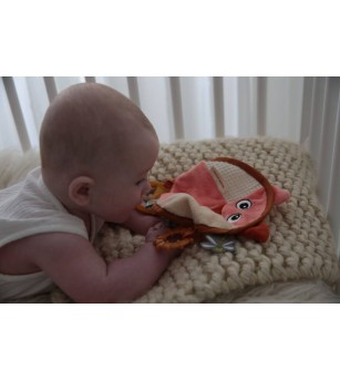 Set jucărie doudou și lanț suzetă pentru bebeluși Dolce - Fiona și Ollie - Jucării bebeluși