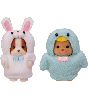 Figurine Sylvanian Families 5594 - costume Cuties iepuraș și pasăre - Figurine