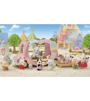 Sylvanian Families 5651 - Vehiculul de înghețată - Figurine