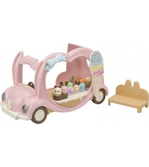 Sylvanian Families 5651 - Vehiculul de înghețată - Figurine