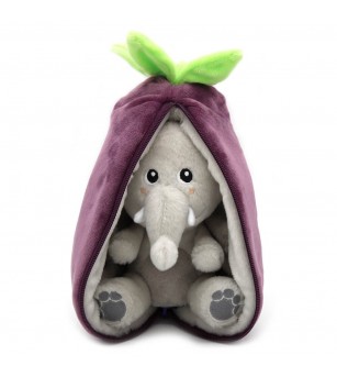 Jucărie reversibilă 2 în 1 Elefant - Vânătă, din pluș - Jucarii de plus