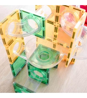 Set Connetix 66 piese magnetice de construcție, Rainbow Ball Run Expansion Pack - Jucarii magnetice
