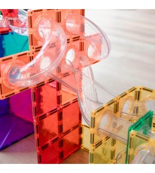 Set Connetix 66 piese magnetice de construcție, Rainbow Ball Run Expansion Pack - Jucarii magnetice