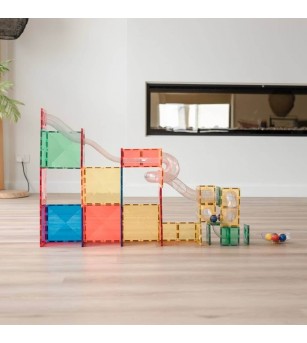 Set Connetix 66 piese magnetice de construcție, Rainbow Ball Run Expansion Pack - Jucarii magnetice