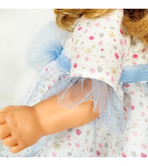 Papusa Nines D'Onil, Susette Tul, cu parul blond, cu sunete, cu funda albastra, cu miros de vanilie, 45 cm - Papusi Papusa Nines D'Onil, Susette Tul, cu parul blond, cu sunete, cu funda albastra, cu miros de vanilie, 45 cm - Papusi