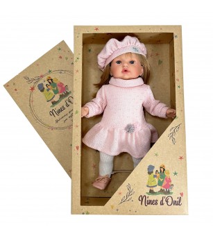 Papusa Nines D'Onil, Tita Lana, cu sunete, cu parul blond, cu rochie roz, cu miros de vanilie, 45 cm - Papusi Papusa Nines D'Onil, Tita Lana, cu sunete, cu parul blond, cu rochie roz, cu miros de vanilie, 45 cm - Papusi