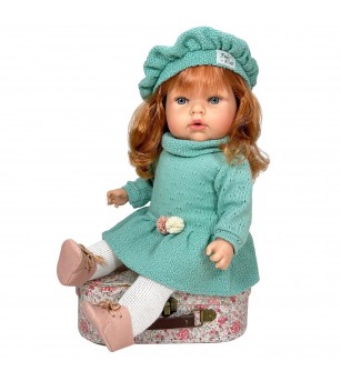 Papusa Nines D'Onil, Tita Lana, cu sunete, cu parul roscat, cu rochie menta, cu miros de vanilie, 45 cm - Papusi Papusa Nines D'Onil, Tita Lana, cu sunete, cu parul roscat, cu rochie menta, cu miros de vanilie, 45 cm - Papusi