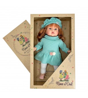 Papusa Nines D'Onil, Tita Lana, cu sunete, cu parul roscat, cu rochie menta, cu miros de vanilie, 45 cm - Papusi Papusa Nines D'Onil, Tita Lana, cu sunete, cu parul roscat, cu rochie menta, cu miros de vanilie, 45 cm - Papusi