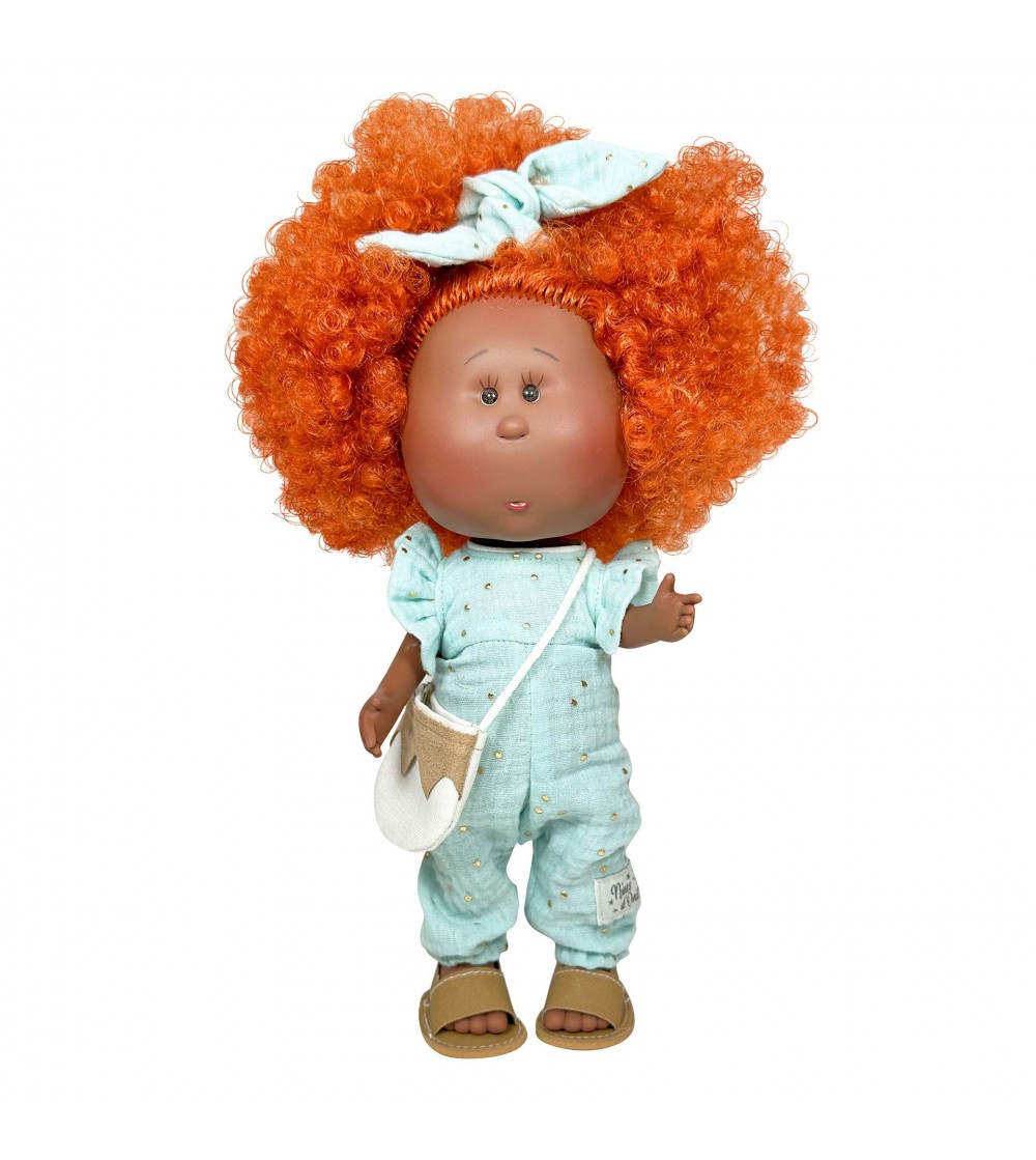 Papusa Nines D'Onil, Mia, cu parul portocaliu cret, Afro, cu articulatii, cu miros de vanilie, 30 cm - Papusi Papusa Nines D'Onil, Mia, cu parul portocaliu cret, Afro, cu articulatii, cu miros de vanilie, 30 cm - Papusi