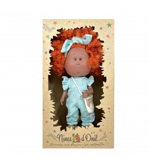 Papusa Nines D'Onil, Mia, cu parul portocaliu cret, Afro, cu articulatii, cu miros de vanilie, 30 cm - Papusi Papusa Nines D'Onil, Mia, cu parul portocaliu cret, Afro, cu articulatii, cu miros de vanilie, 30 cm - Papusi