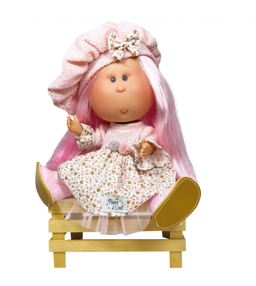 Papusa Nines D'Onil, Colectia Little Mia, cu parul roz, 23 cm - Papusi