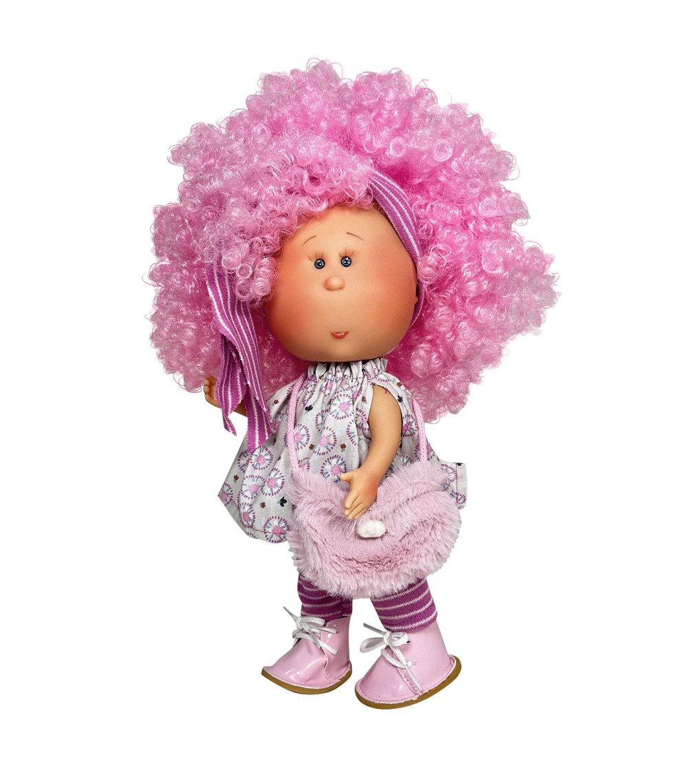 Papusa Nines D'Onil, Colectia Little Mia, cu parul roz cret, 23 cm - Papusi Papusa Nines D'Onil, Colectia Little Mia, cu parul roz cret, 23 cm - Papusi