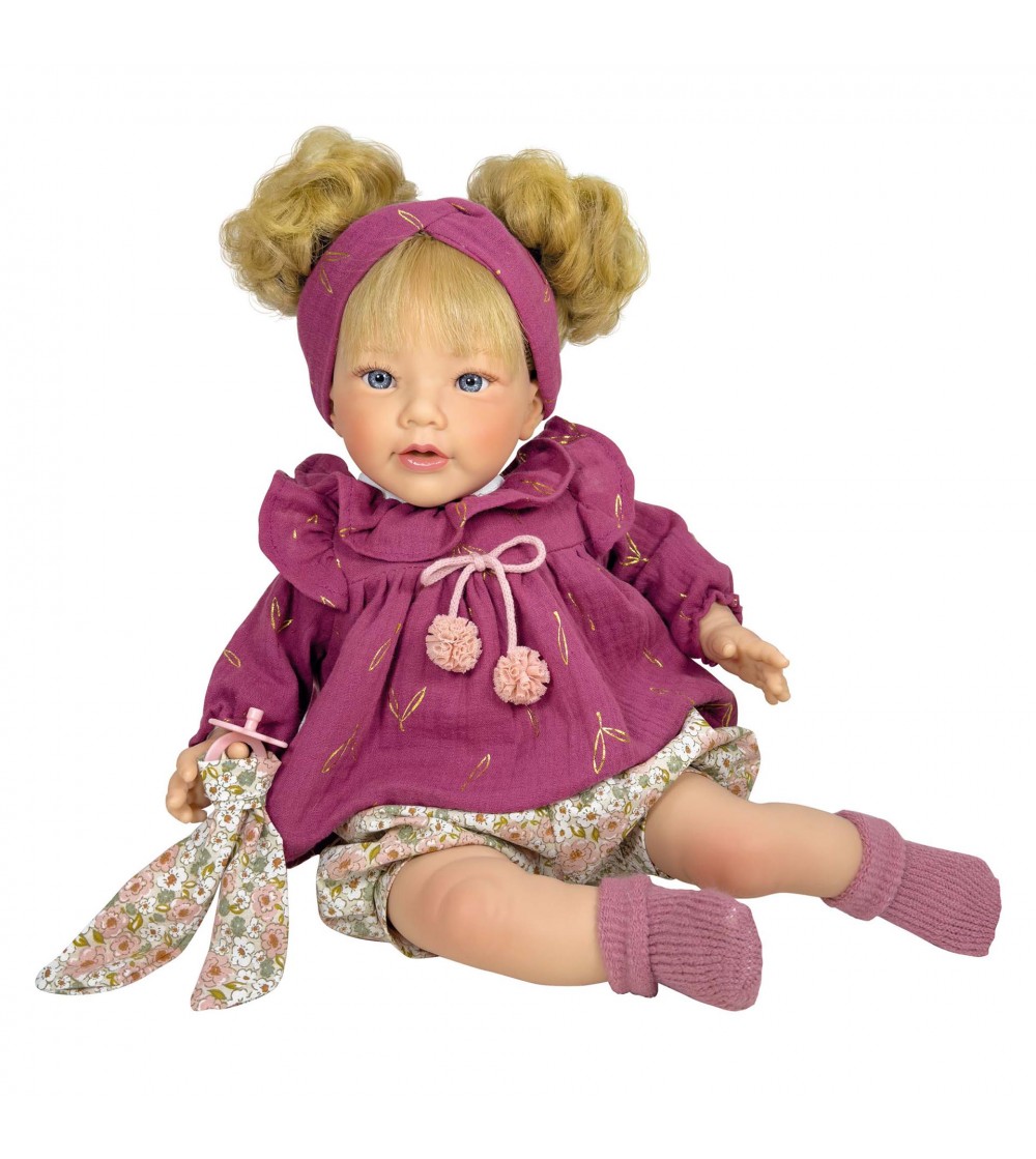 Papusa Nines D'Onil, Chloe, cu sunete, cu parul blond, cu articulatii, cu miros de vanilie, 48 cm - Papusi