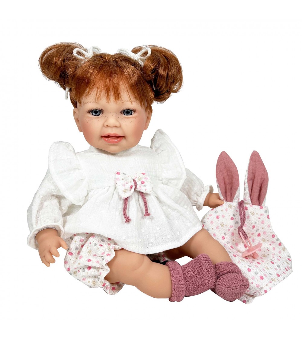 Papusa Nines D'Onil, Little Susi Dou Dou, cu sunete, cu parul roscat, cu suzeta, cu miros de vanilie, 40 cm - Papusi