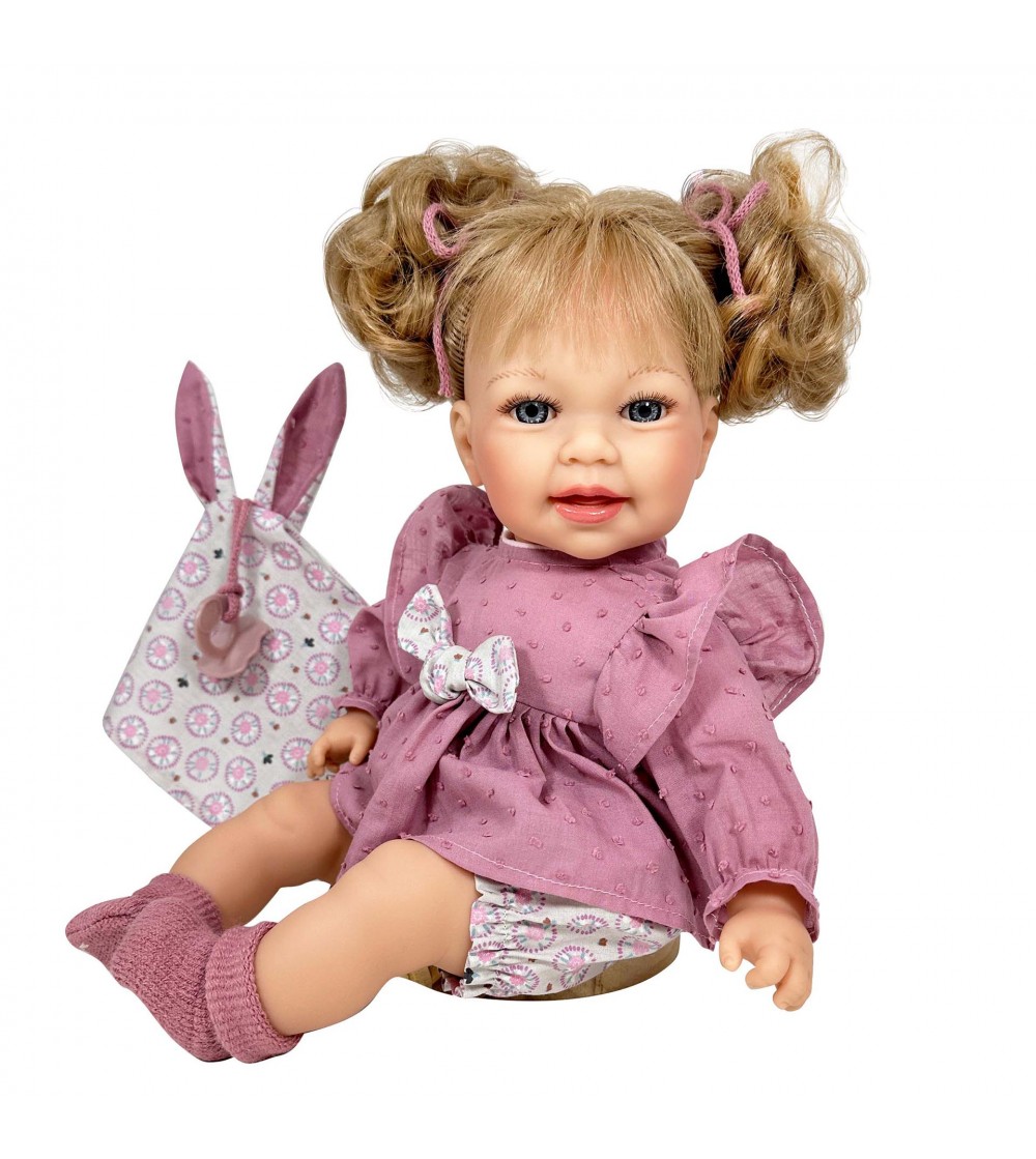 Papusa Nines D'Onil, Little Susi Dou Dou, cu sunete, cu parul blond, cu suzeta, cu miros de vanilie, 40 cm - Papusi