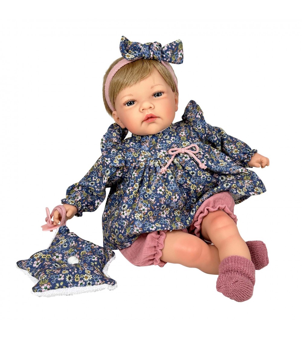 Papusa Nines D'Onil, Celia Liberty, cu sunete, cu parul blond, cu rochie albastra, cu miros de vanilie, 45 cm - Papusi Papusa Nines D'Onil, Celia Liberty, cu sunete, cu parul blond, cu rochie albastra, cu miros de vanilie, 45 cm - Papusi
