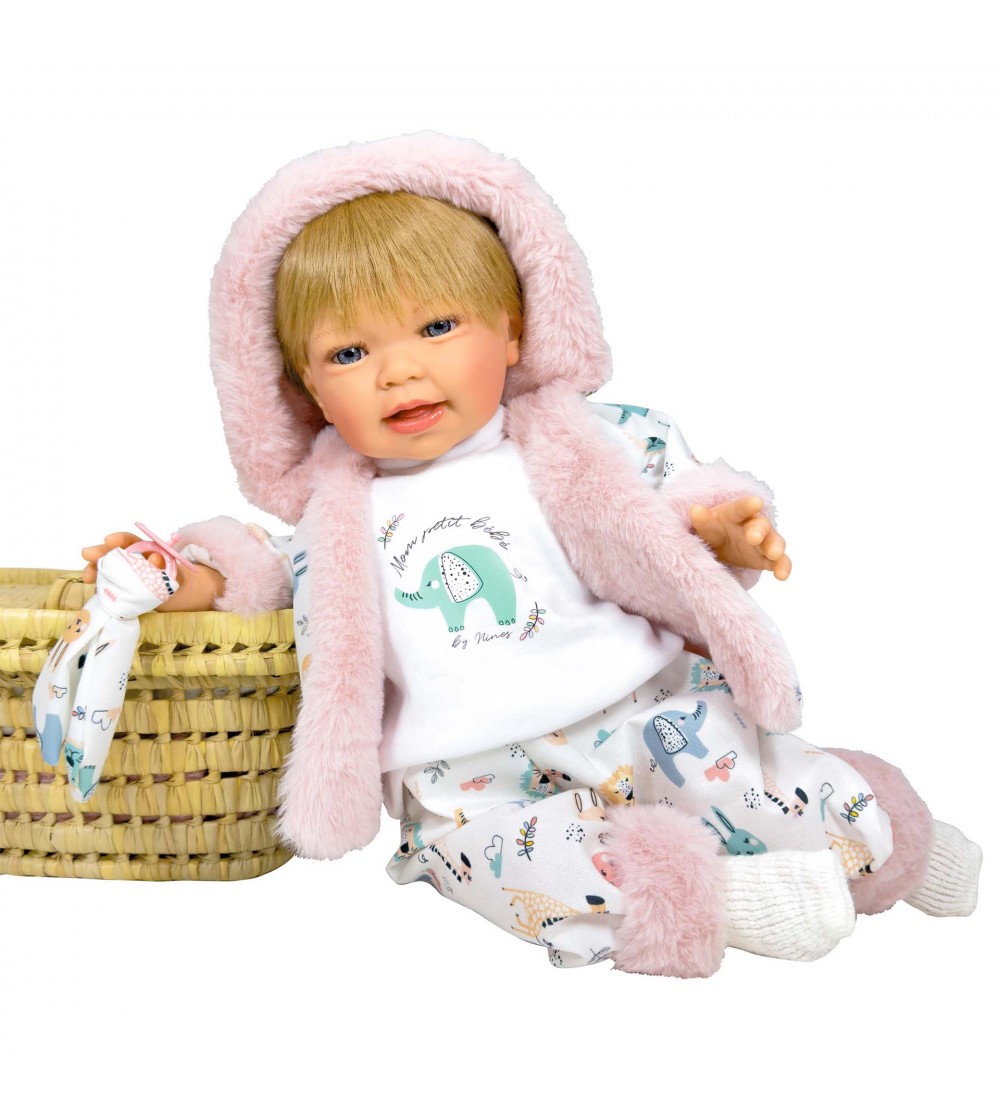 Papusa Nines D'Onil, Susi, cu sunete, cu articulatii, cu suzeta, cu miros de vanilie, 48 cm - Papusi