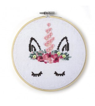 Kit de brodat, Unicorn, 15 cm, Graine Creative - Seturi de cusut pentru copii