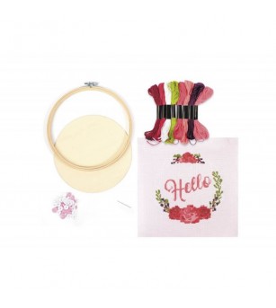 Kit de brodat, Hello,15 cm, Graine Creative - Seturi de cusut pentru copii