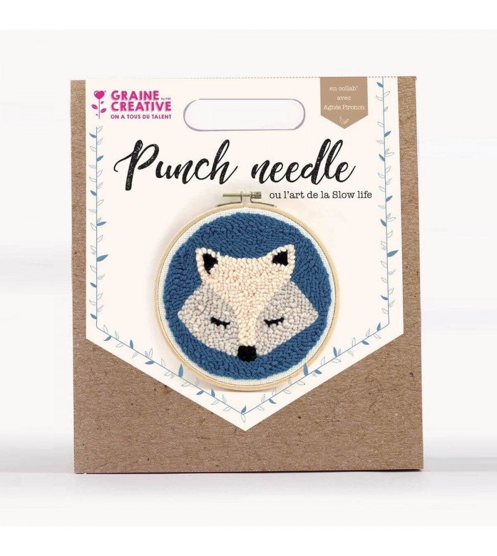 Kit punch needle, Vulpe, 20 cm, Graine Creative - Seturi de cusut pentru copii