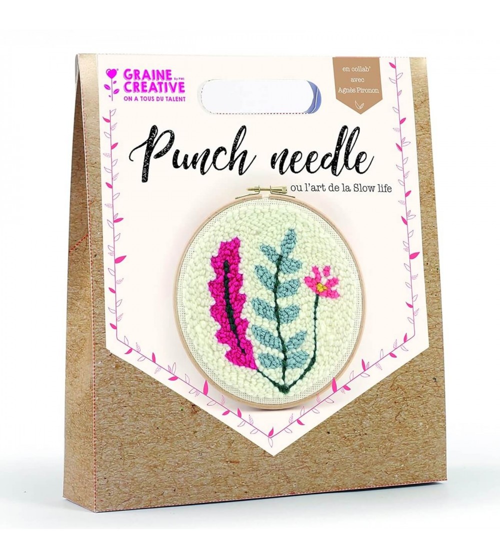 Kit punch needle, Vegetal, 20 cm, Graine Creative - Seturi de cusut pentru copii