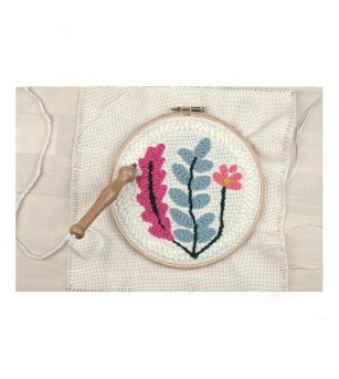 Kit punch needle, Vegetal, 20 cm, Graine Creative - Seturi de cusut pentru copii
