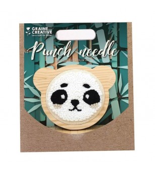 Kit punch needle, Panda, 15 cm, Graine Creative - Seturi de cusut pentru copii
