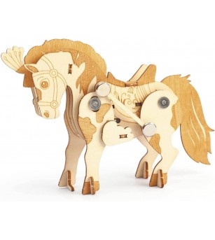 Macheta 3D mecanica din placaj de lemn, Cal, Graine Creative - Puzzle 3D