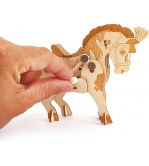 Macheta 3D mecanica din placaj de lemn, Cal, Graine Creative - Puzzle 3D