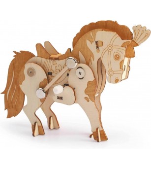 Macheta 3D mecanica din placaj de lemn, Cal, Graine Creative - Puzzle 3D