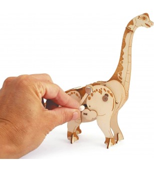 Macheta 3D mecanica din placaj de lemn, Dinozaur, Graine Creative - Puzzle 3D