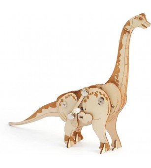 Macheta 3D mecanica din placaj de lemn, Dinozaur, Graine Creative - Puzzle 3D