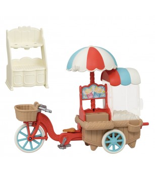 Sylvanian Families 5653 - Set Popcorn Delivery Trike și Figurina Oiță - Figurine