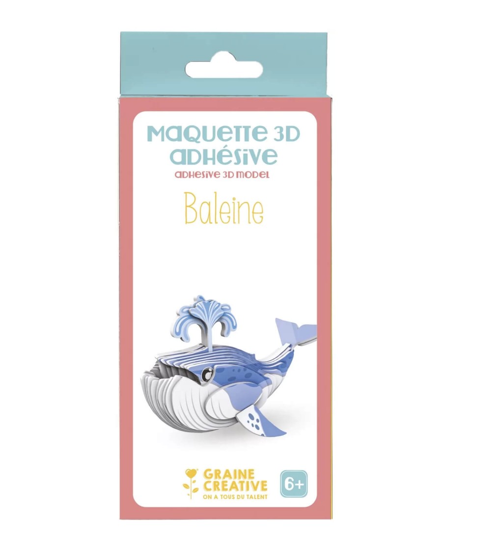 Macheta 3D din carton, Balena, Graine Creative - Lucru manual pentru copii